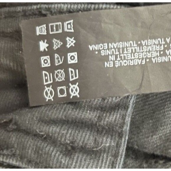 Zara Black High Waist Raw Hem Wide Leg Jeans Size 4 - Picture 5 of 8